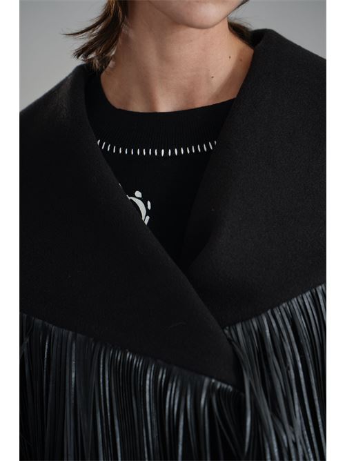 Cappotto con frange Love To Love by Gai Mattiolo | LV2152NERO